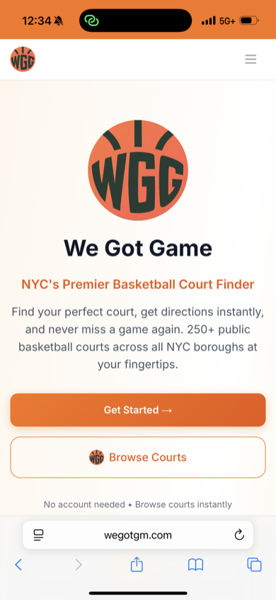We Got Game landing page